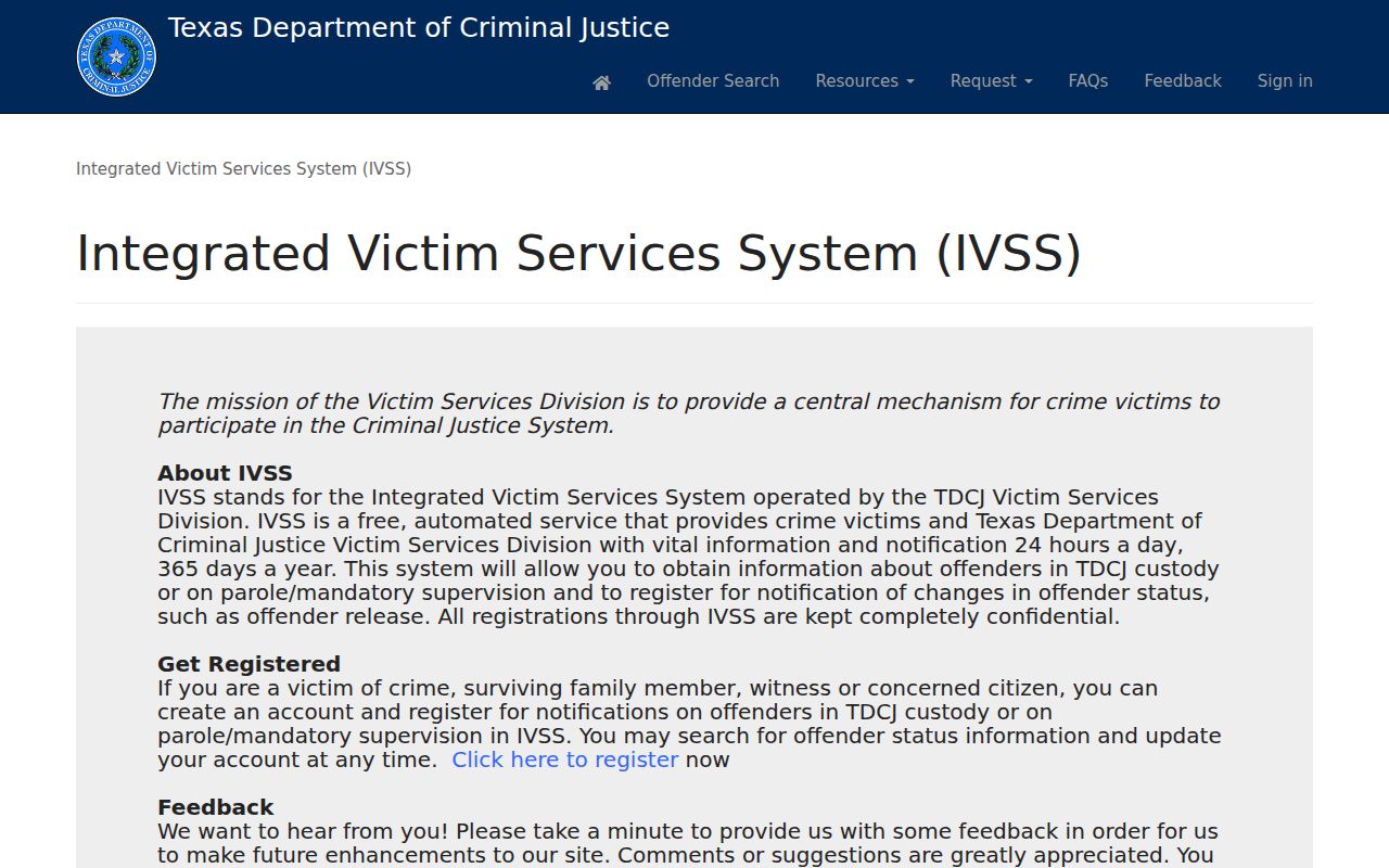 Texas IVSS custody notifications for Atascosa County cases