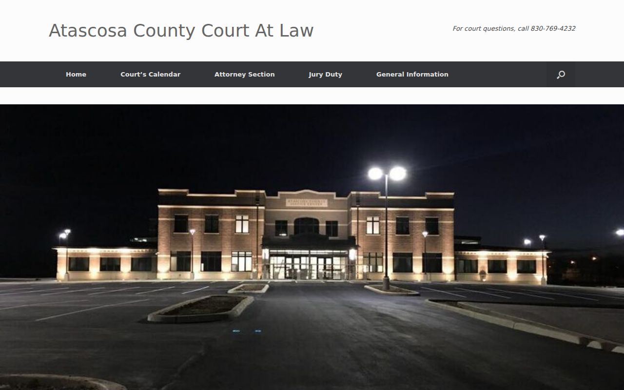 Atascosa County criminal court case calendar