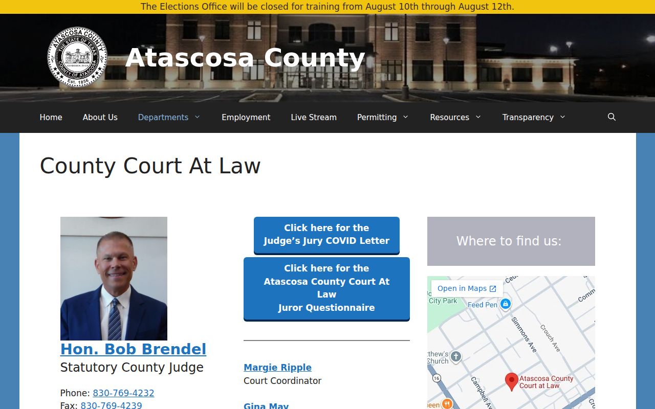 Atascosa County Court at Law criminal case information