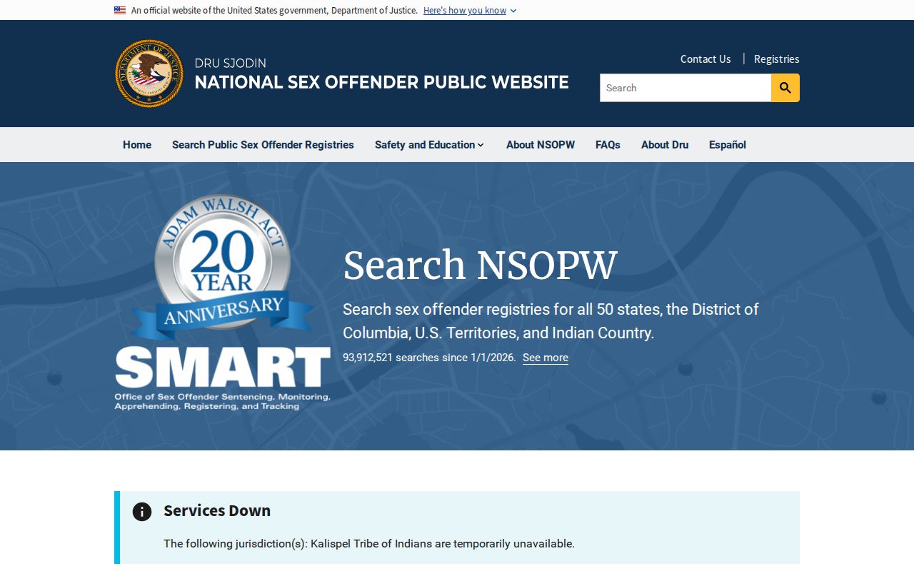 Atascosa County sex offender lookup using the national NSOPW search
