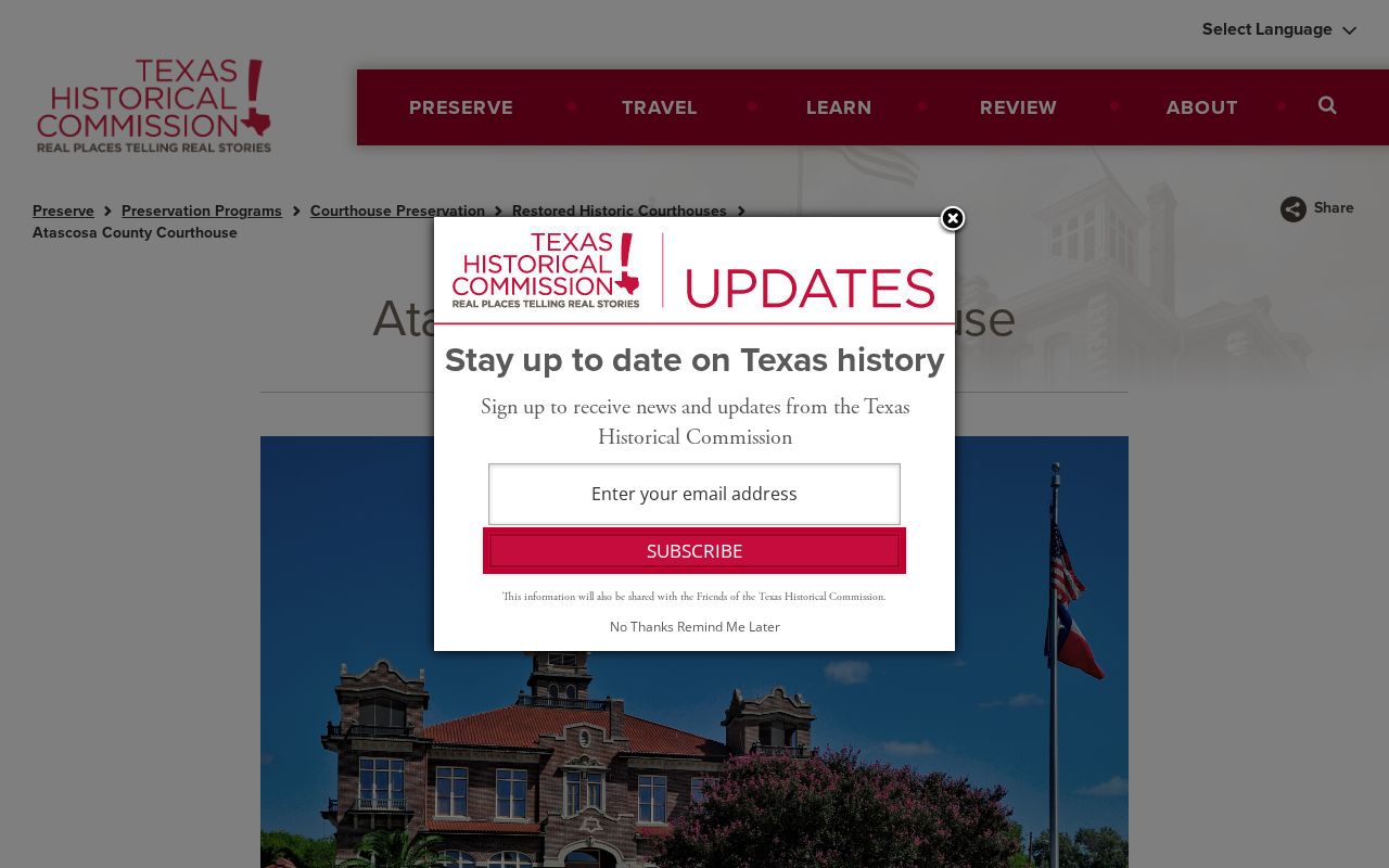 Restored historic Atascosa County Courthouse in Jourdanton