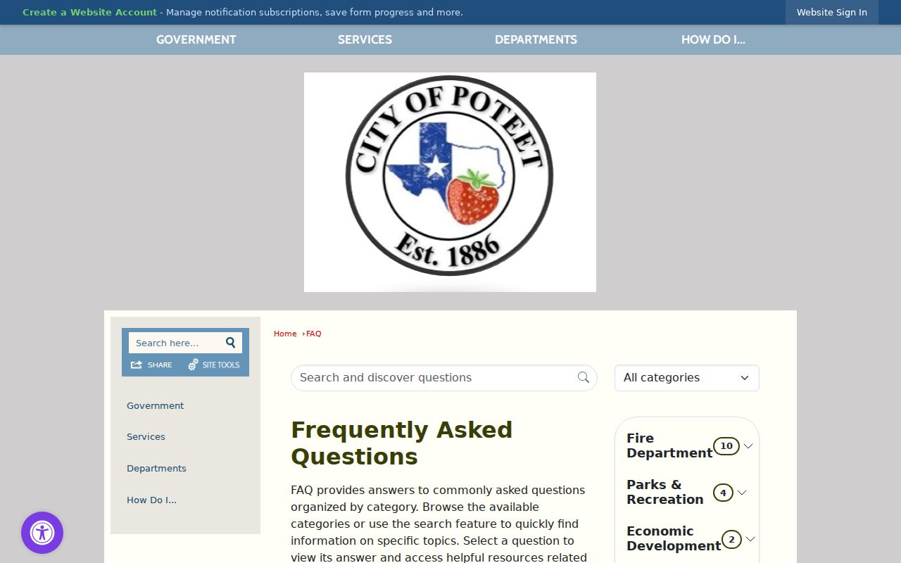 Poteet official FAQ explaining police report requests